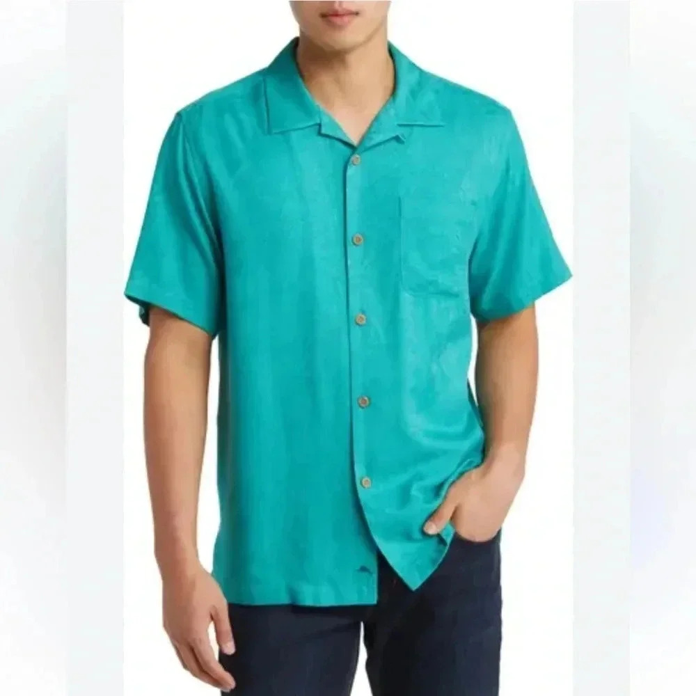 Tommy Bahama Tropic Isle Short Sleeve Button-Up Silk Camp Shirt